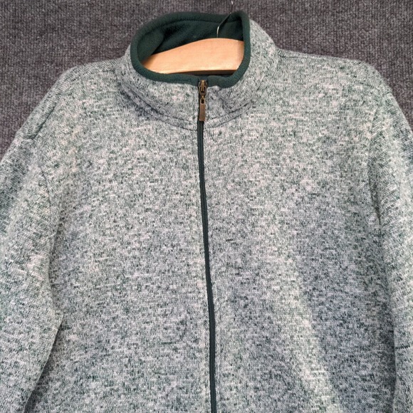 Stan Herman Men's Full Zip Fleece Jacket Green Heathered Size XL 100% Polyester - Picture 6 of 12